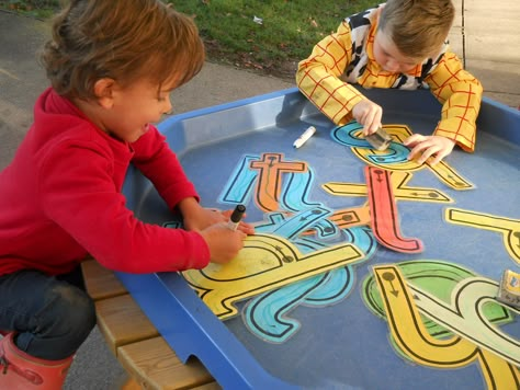 Writing Activities Eyfs, Outdoor Art Activities, Transition Activities, Eyfs Classroom, Eyfs Activities, Nursery Activities, Writing Area, Letter Tracing, Preschool Literacy