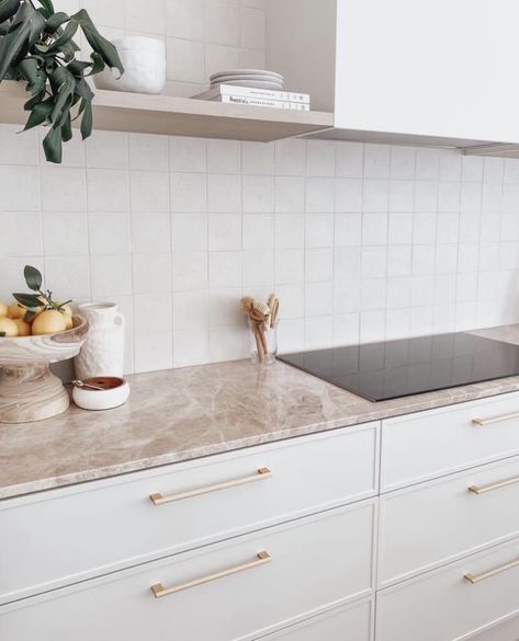 White Square Splashback Tiles, Laundry Tiles, Lake Kitchen, Range Tile, Tile Splashback, Park Square, Albert Park, Splashback Tiles, Pink Tiles