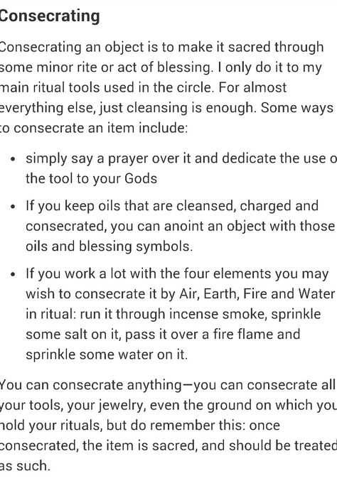 Consecrating Magical Tools, Cleansing Spell Object, How To Bless An Object, How To Enchant An Object, How To Consecrate An Object, Cleanse Meaning, Energetic Alignment, Witchcraft Meaning, Wicca Recipes