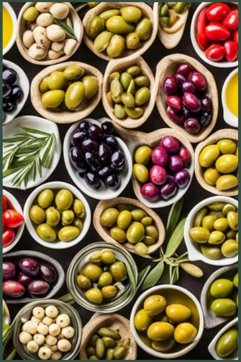 Discover the delightful realm of olives! Delve into the distinctions between black olives and green olives, including their distinct flavors, nutritional advantages, and versatile culinary applications. Uncover the diverse ways these two varieties of olives can enhance your dishes and provide a burst of Mediterranean flair to your meals. Explore the savory nuances and rich textures that each type brings to your taste buds, whether you prefer the milder profile of green olives or the robust taste Syrian Breakfast, Types Of Olives, Olive Harvest, Pizza Branding, Cholesterol Lowering Foods, Olea Europaea, Black Olives, Green Olives, Black Olive