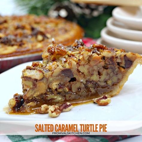 Turtle Pie Recipe, Turtle Pie, Chocolate Caramel Pretzels, Pie Pops, Caramel Pretzels, Nutter Butter, Pecan Recipes, Fall Dessert, Delicious Pies