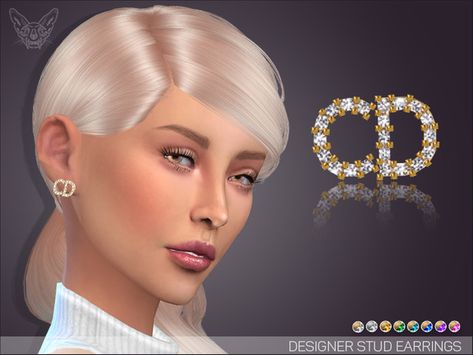 Custom Content For The Sims 4 by Giulietta Sims Sims 4 Accessories Cc, Fendi Earrings, Sims 4 Piercings, Sims 4 Cc Shoes, Tumblr Sims 4, Dior Earrings, Play Sims, Accessories Ear, Sims 4 Downloads