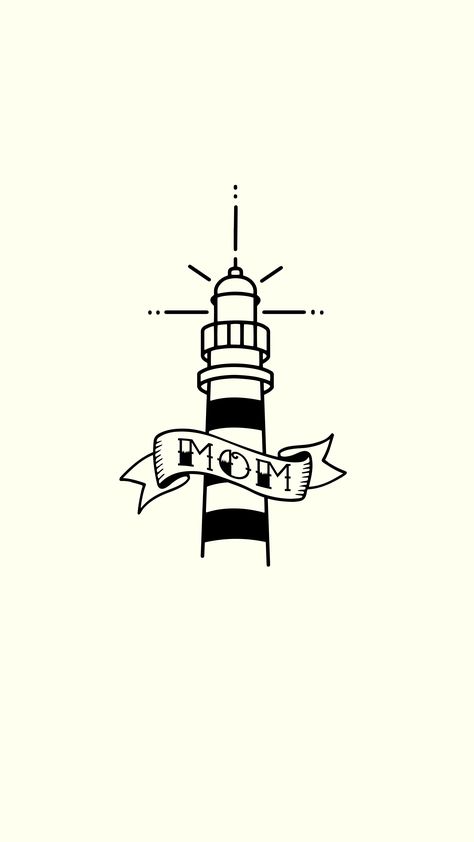 Lighthouse Tattoo For Women, Small Lighthouse Tattoo, Tattoo Lighthouse, M Tattoos, Lighthouse Tattoo, Mom Tattoo, Mom Love, Cool Small Tattoos, Love Light