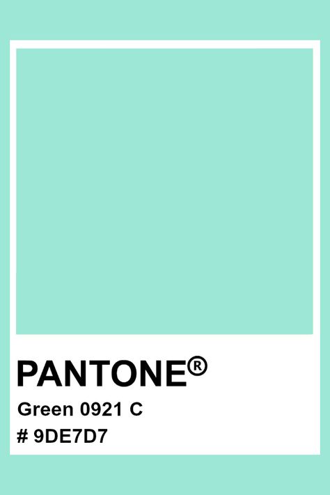 PANTONE Green 0921 C #pantone #color #hex #pastel Seafoam Green Pantone, Pastel Green Pantone, Pantone Pastel Colors, Mint Green Pantone, Mint Pantone, Winter Pallette, Pastel Pantone, Shades Of Mint Green, Color Verde Agua