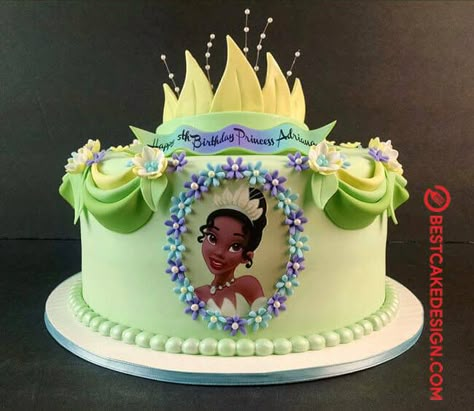 50 The Princess and the Frog Cake Design (Cake Idea) - January 2020 Princess And The Frog Cake, Frog Birthday Cake, Princess And The Frog Birthday, Princess Tiana Birthday Party, Tiana Birthday Party, Disney Princess Birthday Cakes, Frog Birthday Party, Frog Birthday, Frog Cake