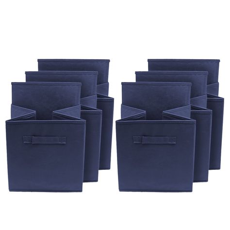 Sorbus Foldable Storage Cube Basket Bin 6 Pack Navy Blue -- Details can be found by clicking on the image. (This is an affiliate link) Toy Storage Cubes, Cubby Storage Bins, Nursery Drawer Organization, Cube Basket, Kids Toy Chest, Nursery Drawer, Fabric Storage Cubes, Sock Storage, Cube Storage Bins