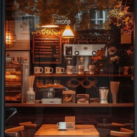 Autumn Cafe Aesthetic, Autumn Bookstore, Coffeeshop Bookstore Aesthetic, Autumn Coffee Shop, Autumn Bookshop Aesthetic, Fall Coffee Shop, Wip Aesthetic, Autumn Cafe, Pumpkin Spice Cafe Book Aesthetic