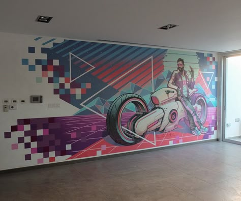 Office Mural, Mural Inspiration, Graphic Wall, Murals Street Art, Graffiti Wall Art, Mural Ideas, Mural Wall, Graffiti Wall, Office Artwork