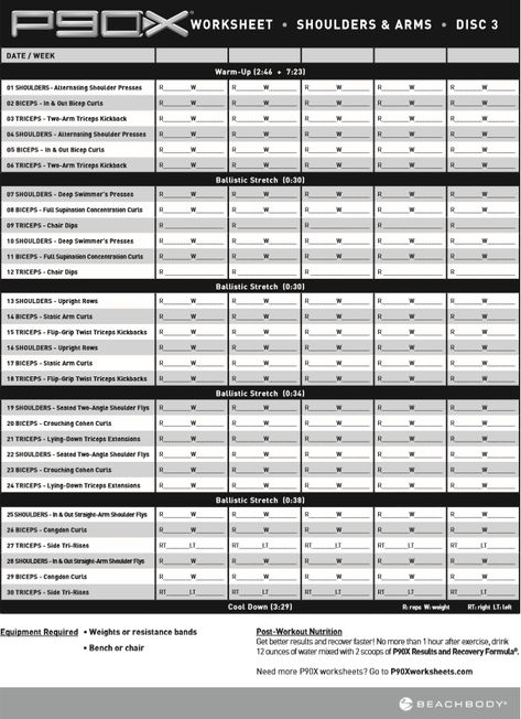 shoulder and arms wsheet P 90 X Workout, P90x Workout Sheets, P90x Workout Schedule, Shoulder And Arm Workout, Chest And Shoulder Workout, Horse Cakes, P90x Workout, Workout Sheets, Shoulder Workouts