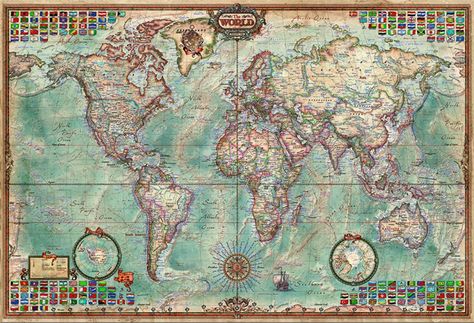 This world map 4000 piece puzzle has got to be pretty challenging. For anyone who loves maps and puzzling this would make an awesome gift! http://jigsawpuzzlesforadults.com/4000-piece-puzzle-world-map/ Early World Maps, Chateau Disney, World Map Puzzle, World Map Mural, World Puzzle, Map Wall Mural, Detailed World Map, Map Puzzle, Map Murals