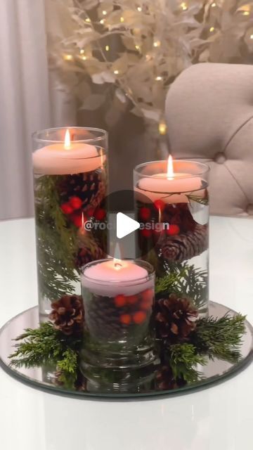 Rocio Ruiz on Instagram: "Christmas floating candles" Christmas Floating Candles, Christmas Centerpiece Diy, Diy Floating Candles, Centerpiece Diy, Floating Candle Centerpieces, Diy Christmas Tree Topper, Christmas Centers, Flocked Christmas Trees Decorated, Candles Diy