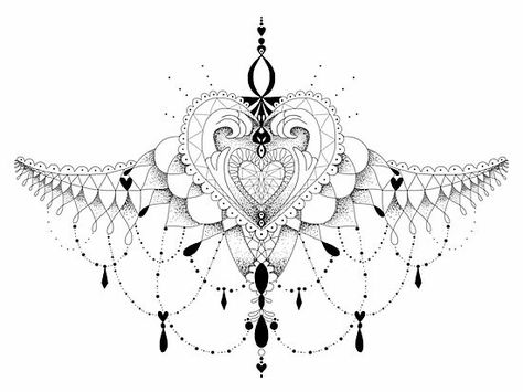 love this for the bottom part of a sternum tattoo Mandala Arm Tattoo, Chandelier Tattoo, Underboob Tattoo, Inspiration Tattoos, Kunming, Lace Tattoo, Sternum Tattoo, Celtic Tattoos, Girly Tattoos