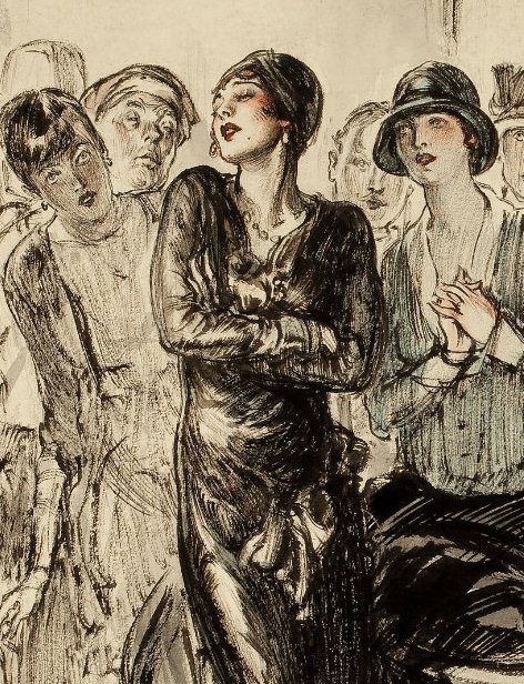 By Henry Patrick Raleigh, 1920s #GreatGatsby #hiddenobject #TheGreatGatsby #OysterWorld Henry Patrick Raleigh Art, Henry Patrick Raleigh, 1920s Artwork, 1920s Drawing, Raleigh Art, 1920s Illustration, 1920s Paintings, 1940s Art, Art Deco 1920s