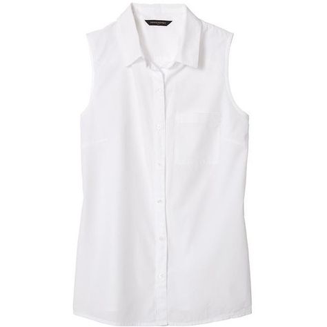 Banana Republic Women Factory Sleeveless Poplin Button Up Shirt ($39) ❤ liked on Polyvore featuring tops, blouses, shirts, no sleeve shirt, sleeveless button up shirt, white button down shirt, white tops and poplin shirt Sleeveless Button Up Shirt, White Poplin Shirt, White Button Shirt, White Sleeveless Shirt, Sleeveless Button Down Shirt, White Button Up Shirt, White Shirt Blouse, White Sleeveless Top, Sleeveless Shirts