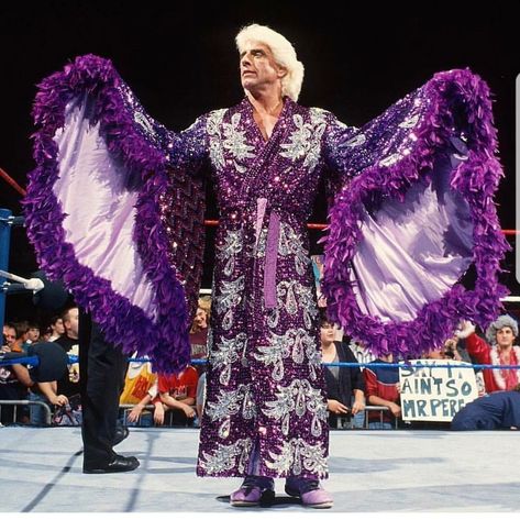 Nature Boy Ric Flair Flair Outfit, Wrestling Costumes, Nwa Wrestling, Wrestling Outfits, Wrestling Stars, Wwe Legends, Ric Flair, Wrestling Superstars, Wrestling Wwe