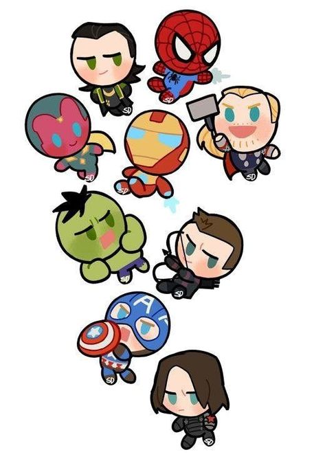 Chibi Marvel, Avengers Imagines, Marvel Cartoons, Wallpapers Ipad, Marvel Drawings, Posca Art, Marvel Wallpaper, The Avengers, Marvel Dc Comics