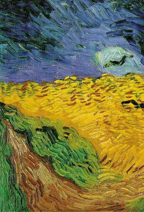 Wheatfield with Crows, Van Gogh. (detail, left edge) Van Gogh Van Goghing Van Gone, Water Scape, Van Gogh Sorrow, Vincent Van Gogh Wheat Field With Crows, Wheatfield With Crows, Vincent Van Gogh Sorrow, Loving Vincent, Van Gogh Field With Crows, Van Gogh Landscapes