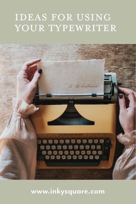 Overhead view of a typewriter and a woman's hands. The sheet of paper loaded in the typewriter reads 'To be continued' in calligraphy. Things To Write, Old Typewriter, Vintage Stationary, Typewriter Art, What To Write, What To Use, Vintage Typewriters, Ideas Creative, Vintage Cards