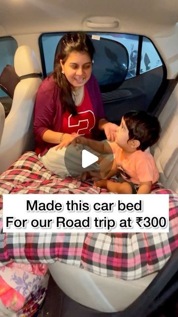 DrNeha Mohit Devgan on Instagram: "Car bed for our Road Trip with Baby😊 use seat belt for safety🙏🏻" Diy Car Pillow, Baby Car Bed, Road Trip With Baby, Backseat Bed, Baby Sleeping Bed, Sleeping In Your Car, Car Mattress, Sleeping Hacks, Road Trip Car