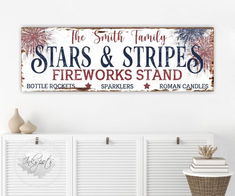 Patriotic Chalkboard, 4th Of July Signs, Fourth Of July Signs, Patriotic Signs, Firework Stands, Farmhouse Rustic Kitchen, Americana Farmhouse, Farmhouse Canvas, Roman Candle