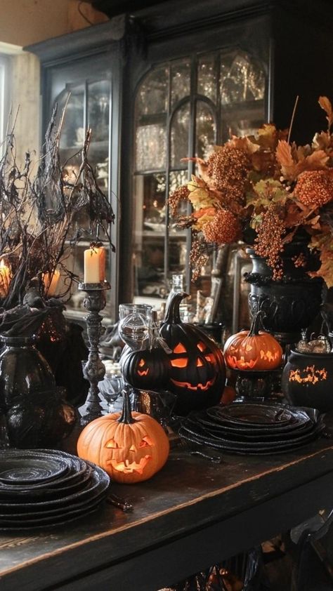 Infuse your kitchen with Halloween spirit using creative decor ideas. Replace regular dish towels with ones featuring spooky prints and hang a garland of mini jack-o'-lanterns across the window. Display a collection of apothecary jars filled with candy corn and plastic eyeballs. Add a touch of humor with zombie-themed oven mitts and a skeleton figure posed on the refrigerator. These playful Halloween kitchen decor elements bring the perfect balance of fun and fright to your culinary space, makin Halloween Apothecary Display, Spooky Prints, Kitchen Halloween, Skeleton Figure, Halloween Kitchen Decor, Halloween Apothecary, Halloween Kitchen, Decor Elements, Halloween Spirit