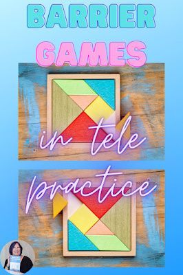 Barrier games are perfect for both processing and formulating directions, descriptions, and more language targets. Speech therapists have used barter games for years. They can be great in distance learning, too. Kidz Learn Language: Barrier Games from Afar - an Old Trick in the New Distance Learning Barrier Games, Language Games, Communication Development, Learn Language, Speech Therapy Games, Core Words, Language Disorders, Therapy Games, Teachers Pay Teachers Seller