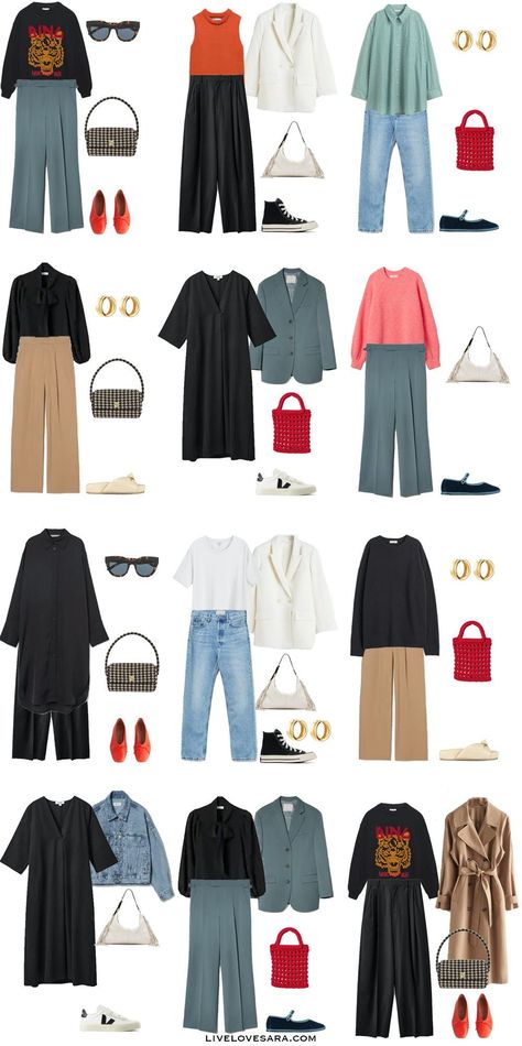 How to Build an Edgy Spring Capsule Wardrobe 2022 | Spring Wardrobe | How to Build a Capsule Wardrobe | Small Wardrobe | Edgy Capsule Wardrobe | Casual Spring Outfits | Casual Outfits | Colourful Capsule Wardrobe for Spring | Fashion Over 40 | Over 40 Fashion | Over 40 Style | livelovesara Eclectic Capsule Wardrobe, Edgy Romantic Style, Spring Capsule Wardrobe 2022, Edgy Capsule Wardrobe, Closet Detox, Edgy Wardrobe, Capsule Wardrobe Ideas, Capsule Wardrobe 2022, Concert Ootd