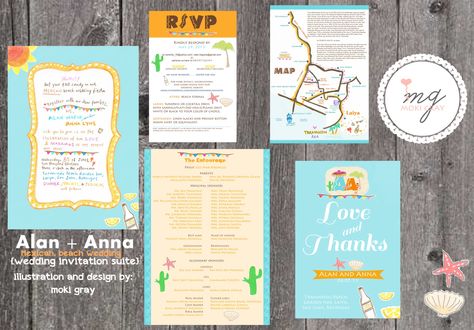 Invite idea Mexican Beach Wedding, Wedding Invitation Suites, Mexican Beach, Invitation Suites, Mexico Wedding, Gray Design, Modern Vibe, Wedding Invitation Suite, Invitation Suite