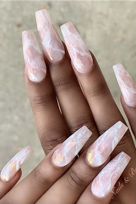 Ongles Gel Violet, Coffin Nails Designs Summer, Marble Acrylic Nails, Bridesmaids Nails, Marble Nail Designs, Quartz Nail, Nails Tumblr, Marble Nails, Coffin Nails Designs