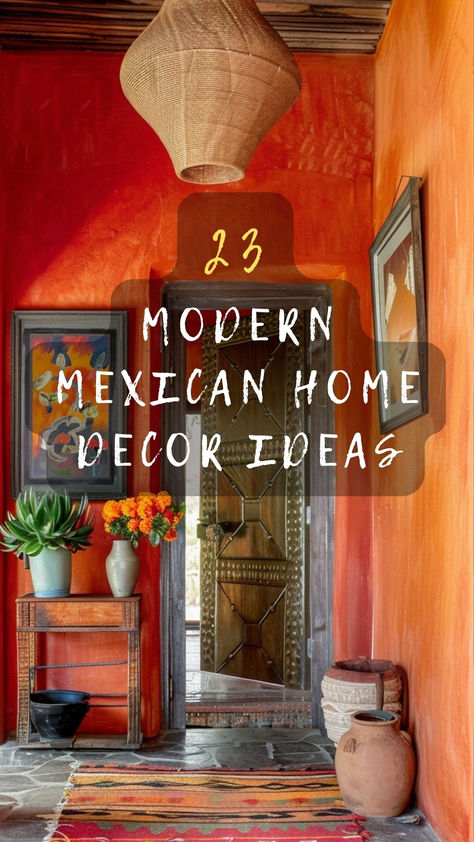 Modern Mexican Home Magic! Dive Into 23 Decor Ideas That Blend Traditional Charm With Contemporary Chic For Your Home. Ready To Dive? Click To Explore And Love! 🏡🌵 #ModernMexican #HomeDecor #ContemporaryChic #ExploreAndLove #InteriorDesign Mexican Houses Interior, Mexican Home Decor Modern, Mexican Style House, Mexican Farmhouse, Mexican Homes, Modern Mexican Decor, Modern Mexican Home Decor, Mexican Style Decor, Modern Mexican Home