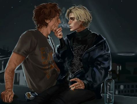 hamrikaa🔞 🌱commissions closed🌱 no X: "Obligatory #andreil rooftop scene ☆ Did I go into a 4 hour deep dive about vodka and whiskey brands for this, just to not portray any of them in the end? –absolutely 🧍 #aftg #aftgfanart #andrewminyard #neiljosten #andreilfanart #palmettostatefoxes #allforthegame https://t.co/iApGIeWBok" / X Rooftop Scene, Andrew Minyard, All For The Game, Blue Sargent, Neil Josten, Whiskey Brands, Queer Books, Fox Games, Kings Man