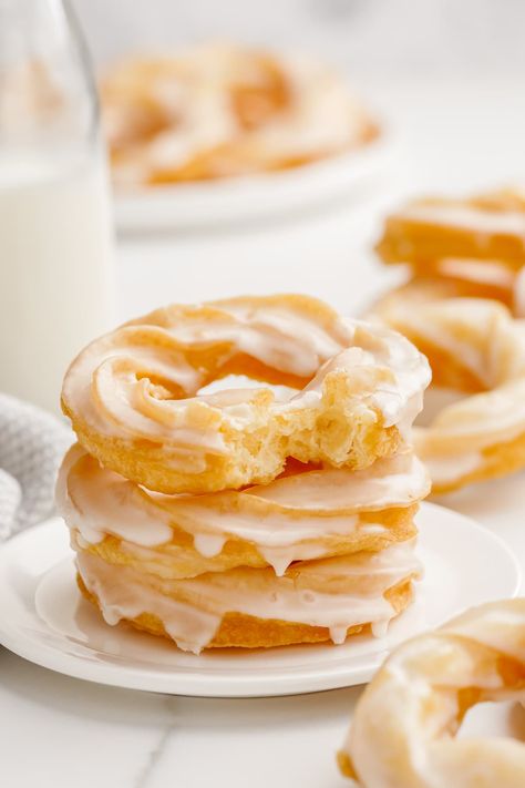 French Cruller Donut Recipe Cruller Donut Recipe, Cruller Donut, French Cruller Donut, French Cruller, Cruller Donuts, French Crullers, Side Dishes For Fish, Chicken Tray Bake, Breakfast Donuts