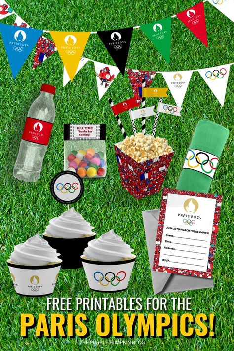 Get ready for the Summer Olympic Games with these fantastic Free Olympic Printables! This collection includes everything from invitations and popcorn boxes to educational activities like memory match cards and mazes, all adorned with the iconic Olympic rings and Paris 2024 mascot. These printables are ideal for enhancing any Olympic viewing party or teaching kids about this prestigious event. Don't miss out; visit The Purple Pumpkin Blog to download yours today! Olympic Printables Free, Olympic Printables, Olympic Food, Luau Party Food, Olympic Theme Party, Kids Olympics, Olympic Party, Party Food Labels, Popcorn Boxes