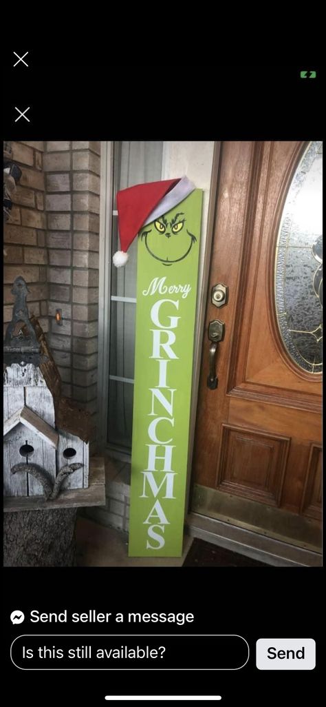 Grinch Porch Sign Diy, Grinch Welcome Sign, Grinch Porch, Grinch Sign, Porch Leaners, Diy Front Porch, Diy Wood Signs, Christmas Inspo, Holiday Crafts Christmas