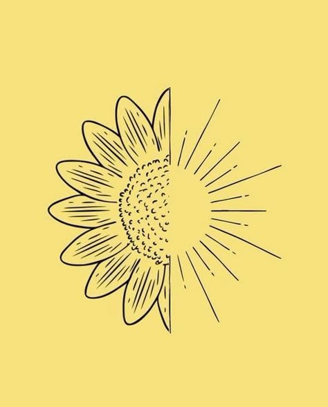 Sun Virgo Tattoo, Sun And Flowers Drawing, Sun Sunflower Tattoo, Sunflower Tattoo Simple, Tattoo Sonne, Sunshine Tattoo, Lettermark Logo, Logo Wordmark, Animal Tattoo Ideas