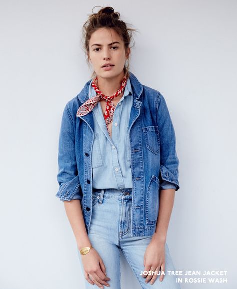 Denim On Denim, All Jeans, Boyfriend Jean, Double Denim, Looks Street Style, Madewell Denim, 가을 패션, Jean Grey, Looks Style