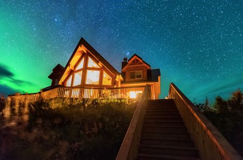 Stunning custom home design by Linwood Homes. This wood frame, cedar model was built in Alaska as part of a resort rebuild after a fire. It is now used as an intimate resort in a remote location in Alaska. This project was certainly a special build for Linwood Homes. #woodhome #newhomedesign #aframe #cedarhome #homedesign #homeplans #house plans #cottage #cabin #cottageplans #cabinplans Houses In Alaska, House Plans Cottage, Alaska Homes, Alaska Style, Alaska Homestead, Linwood Homes, Alaska Life, Talkeetna Alaska, Chalet Style Homes