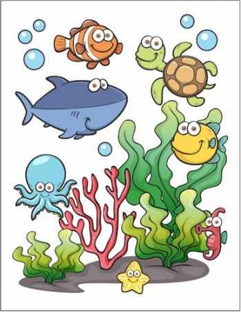 Under The Sea Printable Under The Sea Pictures, Sea Printable, Under The Sea Clipart, Whale Crafts, Cartoon Sea Animals, Sea Pictures, Sea Illustration, Vbs Themes, Sea Crafts