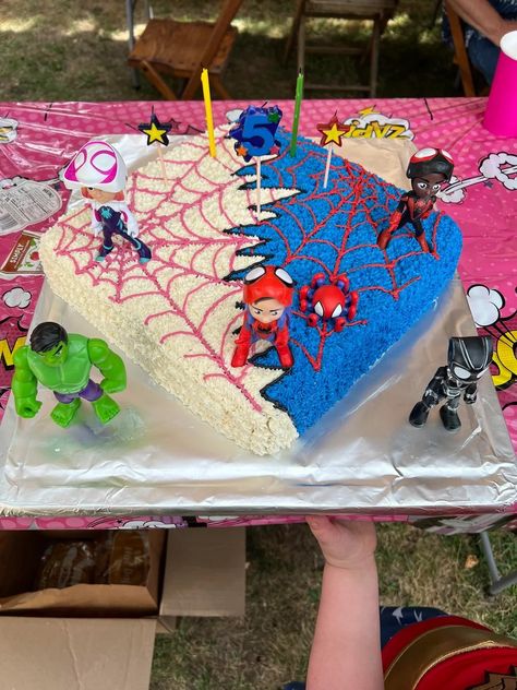 Spidey Cake, Friends Birthday Cake, Spidey And His Amazing Friends, Friends Cake, Amazing Friends, Friends Birthday, Birthday Cake Kids, Kids Cake, 4th Birthday