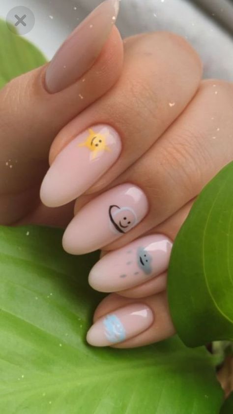 Best Summer Nails Art Designs 2023 | Trendy Nails Style Short Nail Leaf Designs, June Pride Nails, Pastel Ghost Nails, Luminary Gel Nails, Work Nails Short, Avocado Nails, Kitsch Nails, Mismatched Nails, Nail Art Patterns