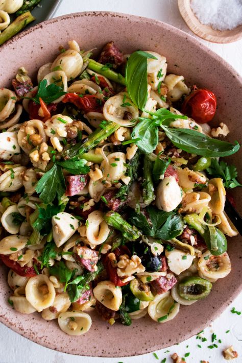 The Original Dish, Pasta Salad Dressing, Pasta Salad Recipe, Toasted Walnuts, Pasta Salad Recipes, Fresh Mozzarella, Full Meal Recipes, Soup And Salad, Salad Recipe