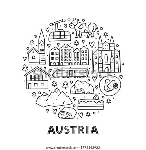 Austria Tattoo Ideas, Austria Tattoo, Europe Scrapbook, Passau Germany, Country Study, Travel Doodles, Doodle Art For Beginners, Legacy Projects, Summer Drawings