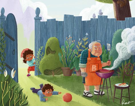 Arief Putra on Behance Margarita Kukhtina, Child Artist, Story Books Illustrations, Illustration Art Kids, Goodbye Summer, Garden Illustration, First Words, Picture Books Illustration, Book Illustration Art