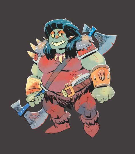 Orc Art, Kyle Ferrin, Dnd Races, Darkest Dungeon, Model Sheet, Artist Alley, Art Style Inspiration, Cartoon Character Design, Character Creation