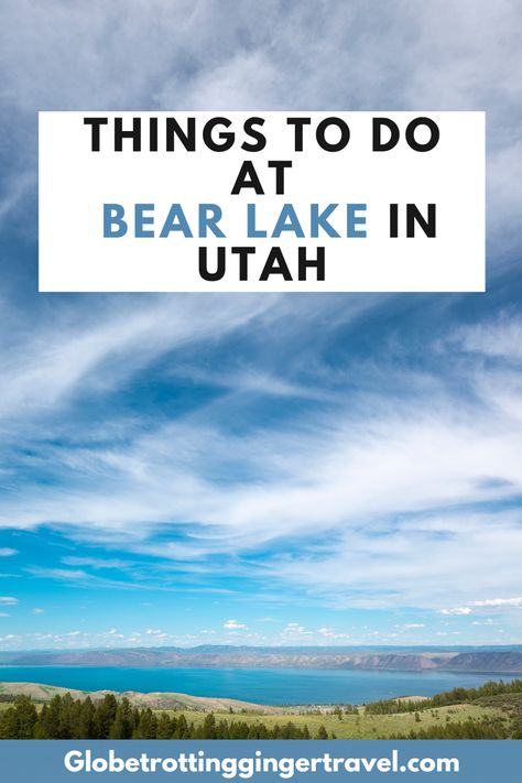 Bear Lake in Utah offers a lot of fun adventures for families. Check out our list of things to do at Bear Lake! Bear Lake Utah, Utah Lakes, Fun Adventures, Utah Travel, Big Bear Lake, Amazing Race, Bear Lake, List Of Things, North Beach