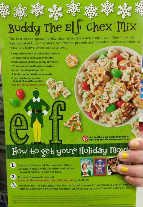 Elf Theme Snacks, Elf Mix Recipe, Elf Desserts Buddy The, Elf Movie Menu Ideas, Christmas Movie Night Treats, Elf Movie Night Food Ideas, Christmas Dinner Themes Food, Elf Food Ideas Holiday Parties, Buddy The Elf Movie Night