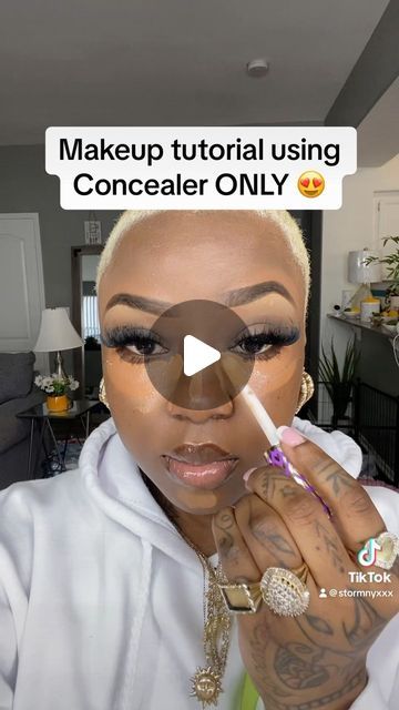 Concealer Makeup Only, Concealer Only Makeup Black Women, Applying Makeup Step By Step, Only Concealer Makeup, Makeup With Concealer Only, Beginner Eye Makeup Step By Step, Only Concealer Makeup Look, Steps To Applying Makeup, Concealer Only Makeup Look