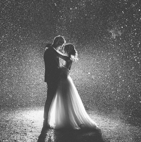 Clear skies are overrated: One snap shared showed a couple embracing as rain poured down around them - no umbrella necessary Rain Wedding, Rainy Wedding, Pink Pineapple, Foto Poses, Toronto Wedding, Photo Couple, Dancing In The Rain, Wedding Photo Inspiration, Wedding Photography Inspiration