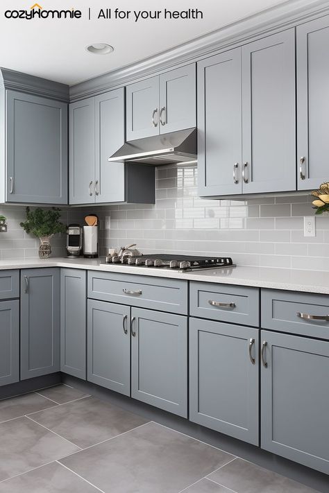 Upgrade your living space with the Shaker Series Gray Cabinet - where style meets substance, and functionality meets finesse. #Cozyhommie #ShakerSeries #Cabinet #GrayCabinet Grey Cupboards Kitchen, Grey Cupboards, Gray Cabinet, Cupboards Kitchen, Kitchen Design Small Space, Modern Kitchen Design Grey, Modern Kitchen Cabinet Design, Kitchen Design Plans, Modern Kitchen Cabinets