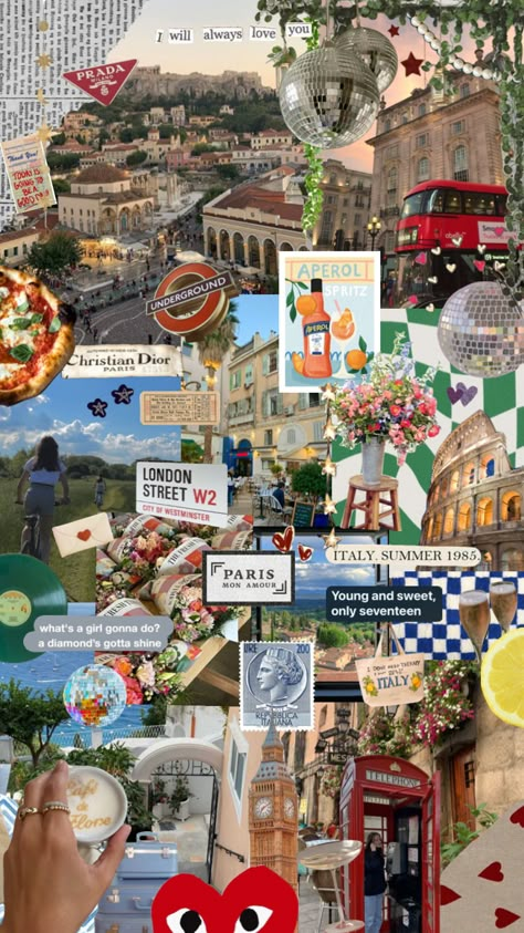 Collage Of Travel Photos, European Summer Laptop Wallpaper, European Summer Moodboard, European Summer Wallpaper, Rome Wallpapers, Europe Aesthetic Wallpaper, Italy Aesthetic Wallpaper, Europe Wallpaper, Greece Wallpaper